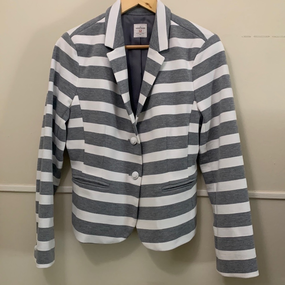 Pre-loved  GAP Academy Blazer Heather Grey Stripe.
